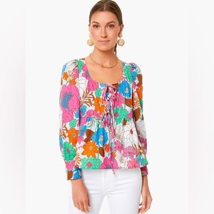 Tuckernuck Wild Rhapsody Baskin Tie Top, size xs